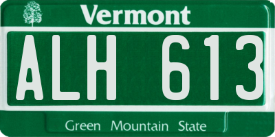 VT license plate ALH613