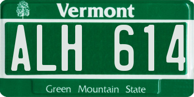 VT license plate ALH614