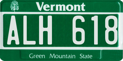 VT license plate ALH618