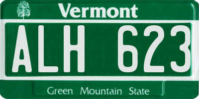 VT license plate ALH623