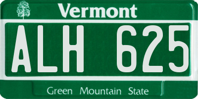VT license plate ALH625