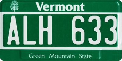 VT license plate ALH633
