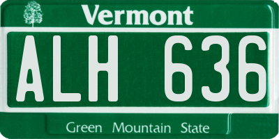 VT license plate ALH636