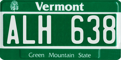 VT license plate ALH638