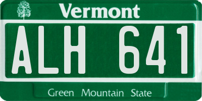 VT license plate ALH641