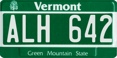 VT license plate ALH642