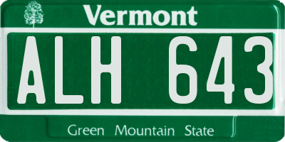 VT license plate ALH643