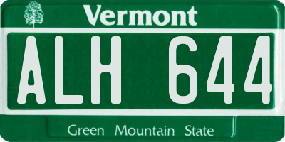 VT license plate ALH644