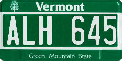 VT license plate ALH645