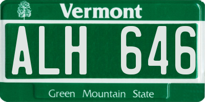 VT license plate ALH646