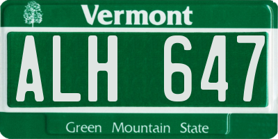 VT license plate ALH647