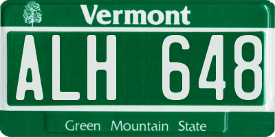 VT license plate ALH648