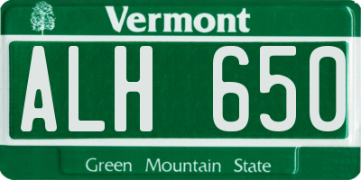 VT license plate ALH650