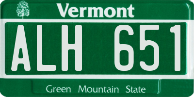 VT license plate ALH651