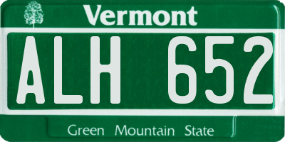 VT license plate ALH652