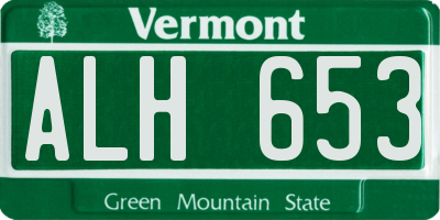 VT license plate ALH653