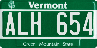 VT license plate ALH654