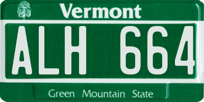 VT license plate ALH664