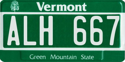 VT license plate ALH667