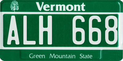 VT license plate ALH668
