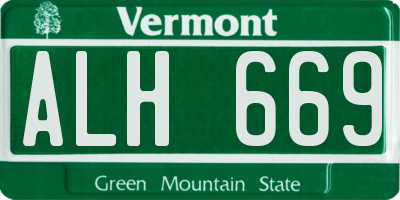 VT license plate ALH669