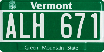 VT license plate ALH671