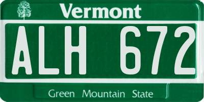 VT license plate ALH672