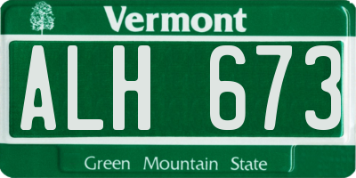 VT license plate ALH673