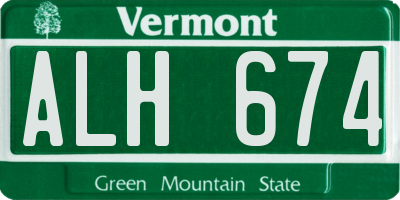 VT license plate ALH674