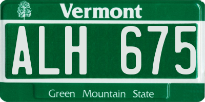 VT license plate ALH675