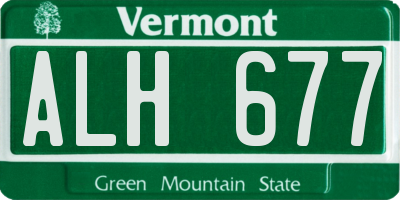 VT license plate ALH677