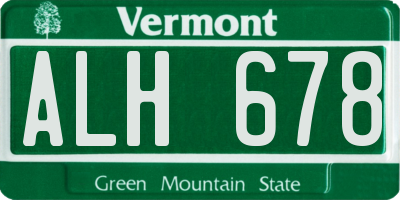 VT license plate ALH678