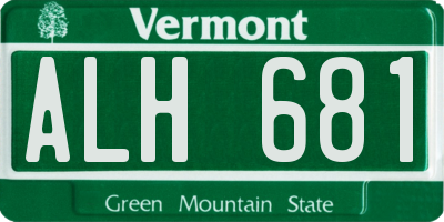 VT license plate ALH681