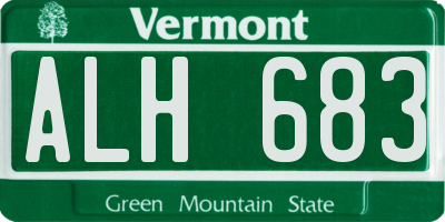 VT license plate ALH683