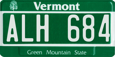 VT license plate ALH684