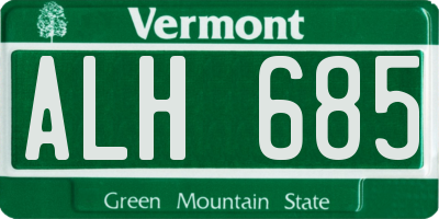 VT license plate ALH685