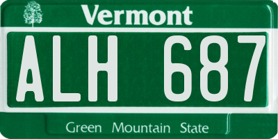 VT license plate ALH687