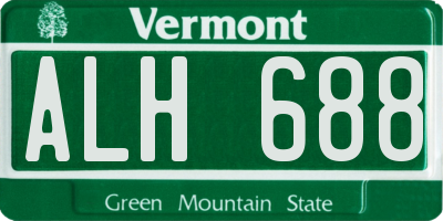 VT license plate ALH688