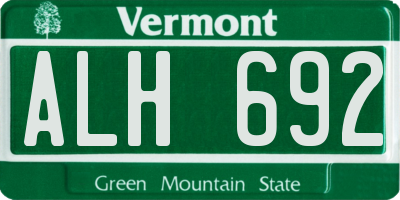 VT license plate ALH692