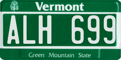 VT license plate ALH699