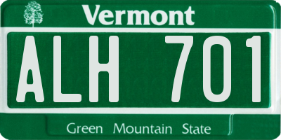 VT license plate ALH701