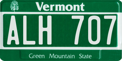 VT license plate ALH707