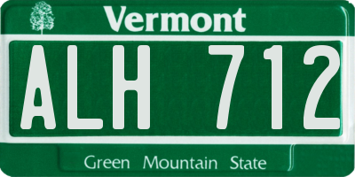 VT license plate ALH712
