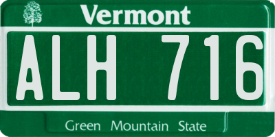 VT license plate ALH716