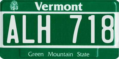 VT license plate ALH718