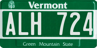 VT license plate ALH724
