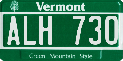 VT license plate ALH730