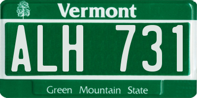 VT license plate ALH731
