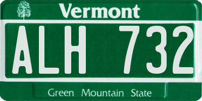 VT license plate ALH732