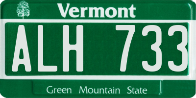 VT license plate ALH733
